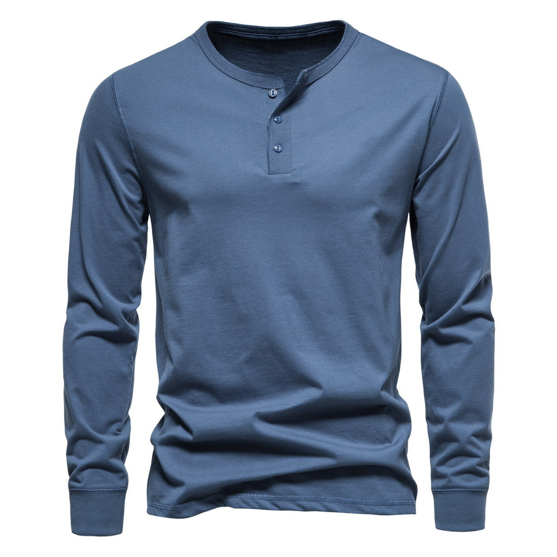 Herren Langarm-Henley-Shirt mit Knopfleiste und hohem Tragekomfort