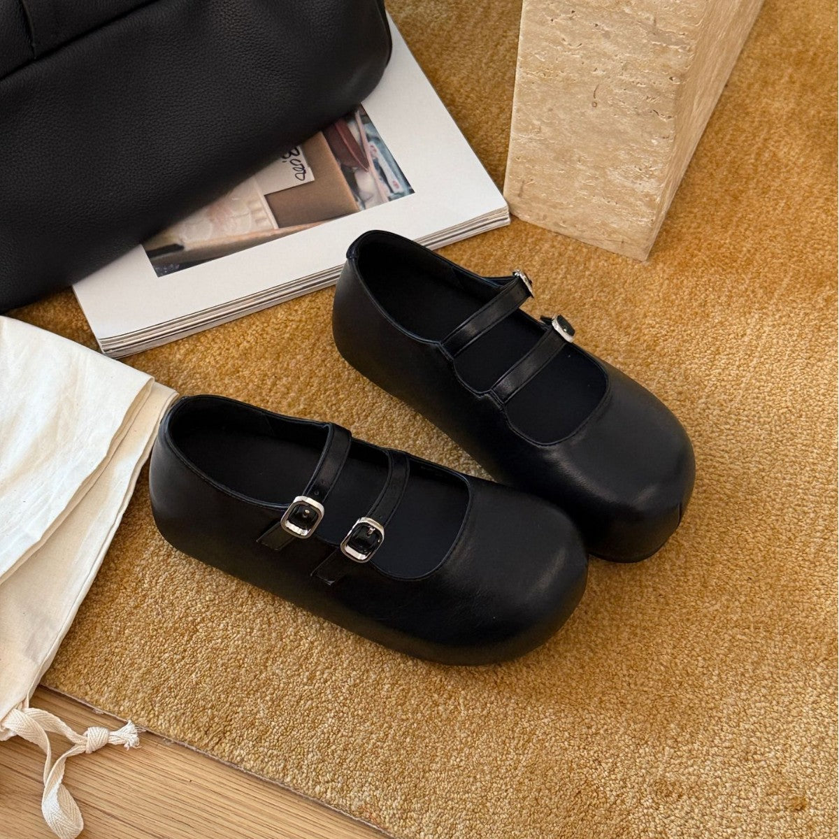 Damen Komfortable Mary Jane Schuhe mit dekorativen Schnallen