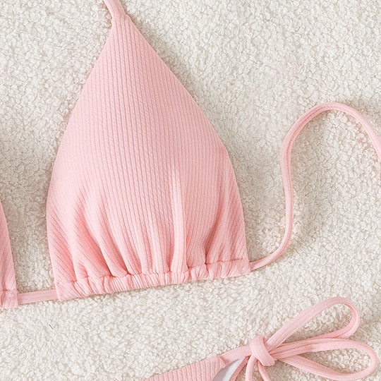 Damen Triangel-Bikini mit verstellbaren Riemen und raffinierten Details R&B