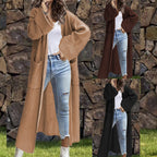 Damen Großer Strickmantel mit Taschen und überschnittenen Schultern