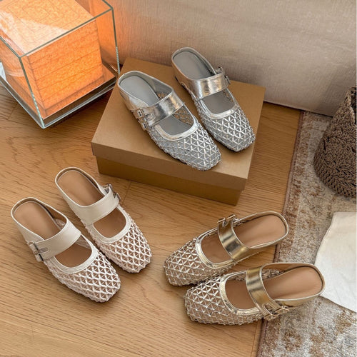 Damen elegante Mary Jane Ballerinas mit modischem Riemchen und hochwertiger Leder-Oberfläche R&B