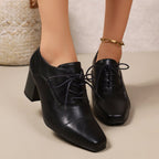 Damen High-Top Schnürschuhe mit elegantem Blockabsatz und R&Brnem Design R&B