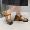 Damen elegante Mary Jane-Blockabsatzschuhe mit modischen Schnallen R&B