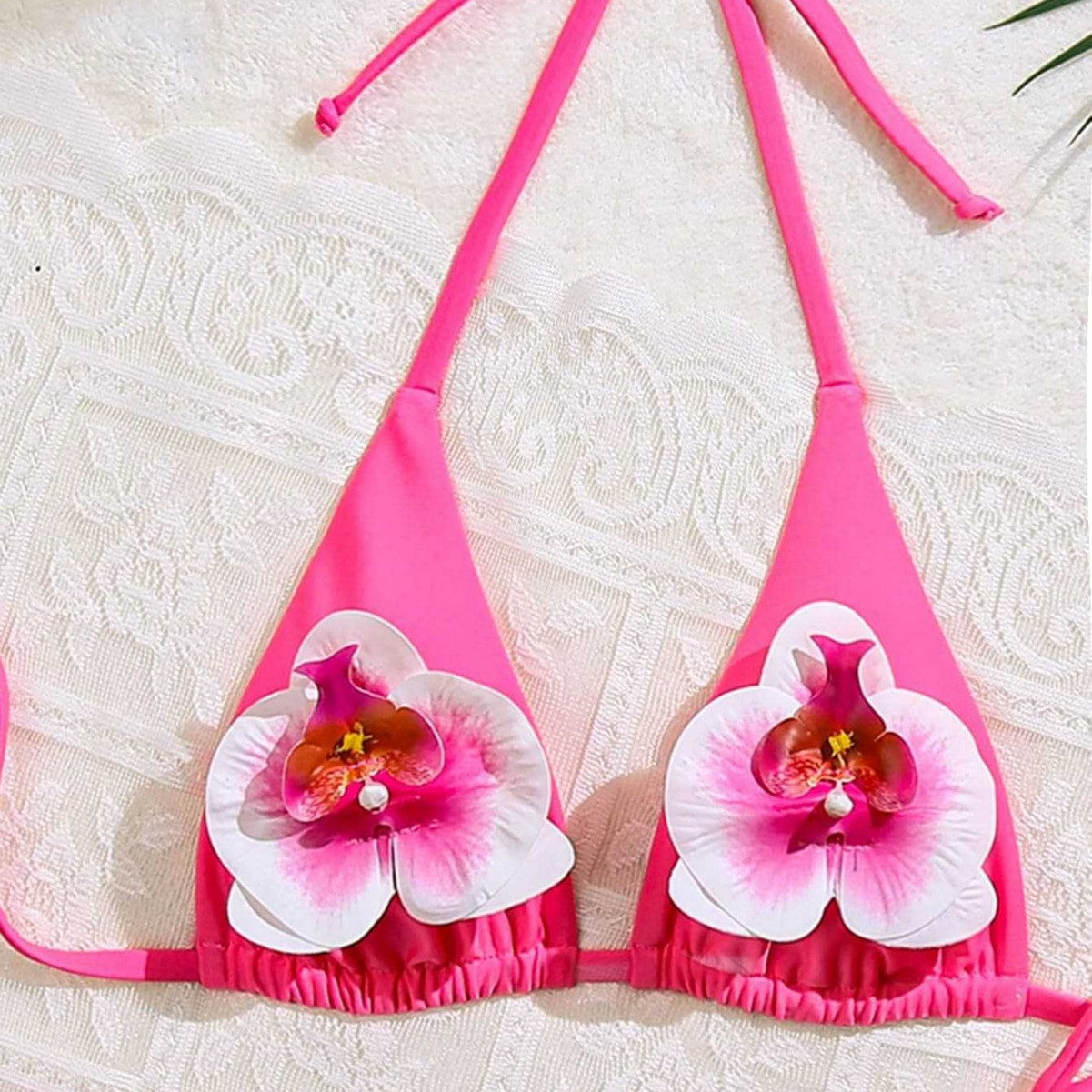 Damen Floral verziertes Triangel-Bikini R&B