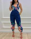 Damen lässiger Overall mit floralem Design R&B