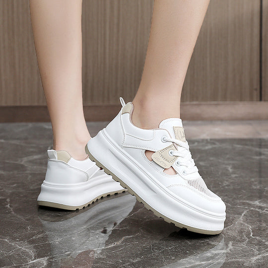 Damen sportliche Sneakers mit atmungsaktiver Mesh-Oberfläche und gepolsterter Sohle R&B