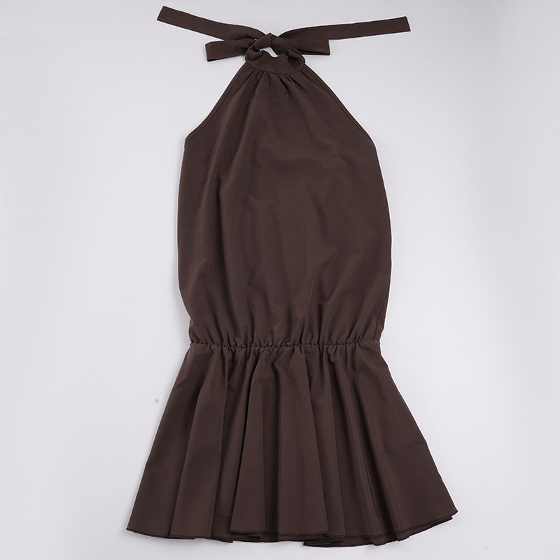 Damen lässiges Trägerkleid mit voluminösem Rocksaum R&B