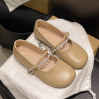 Damen elegante Ballerinas mit Perlenakzenten