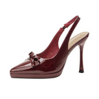 Damen elegante Slingback-Pumps mit dekorativem Schleifendetail