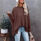 Damen lässiger Off-Shoulder Pullover im Strukturdesign R&B