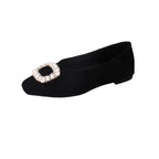 Damen Ballerinas mit luxuriösem Strassbesatz und elegantem Samtoberteil R&B