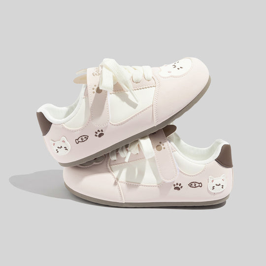 Damen Sneakers mit niedlichem Katzenmotiv und bequemer Dämpfung R&B