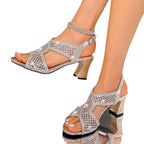 Damen Glitzernde Abendsandalen R&B