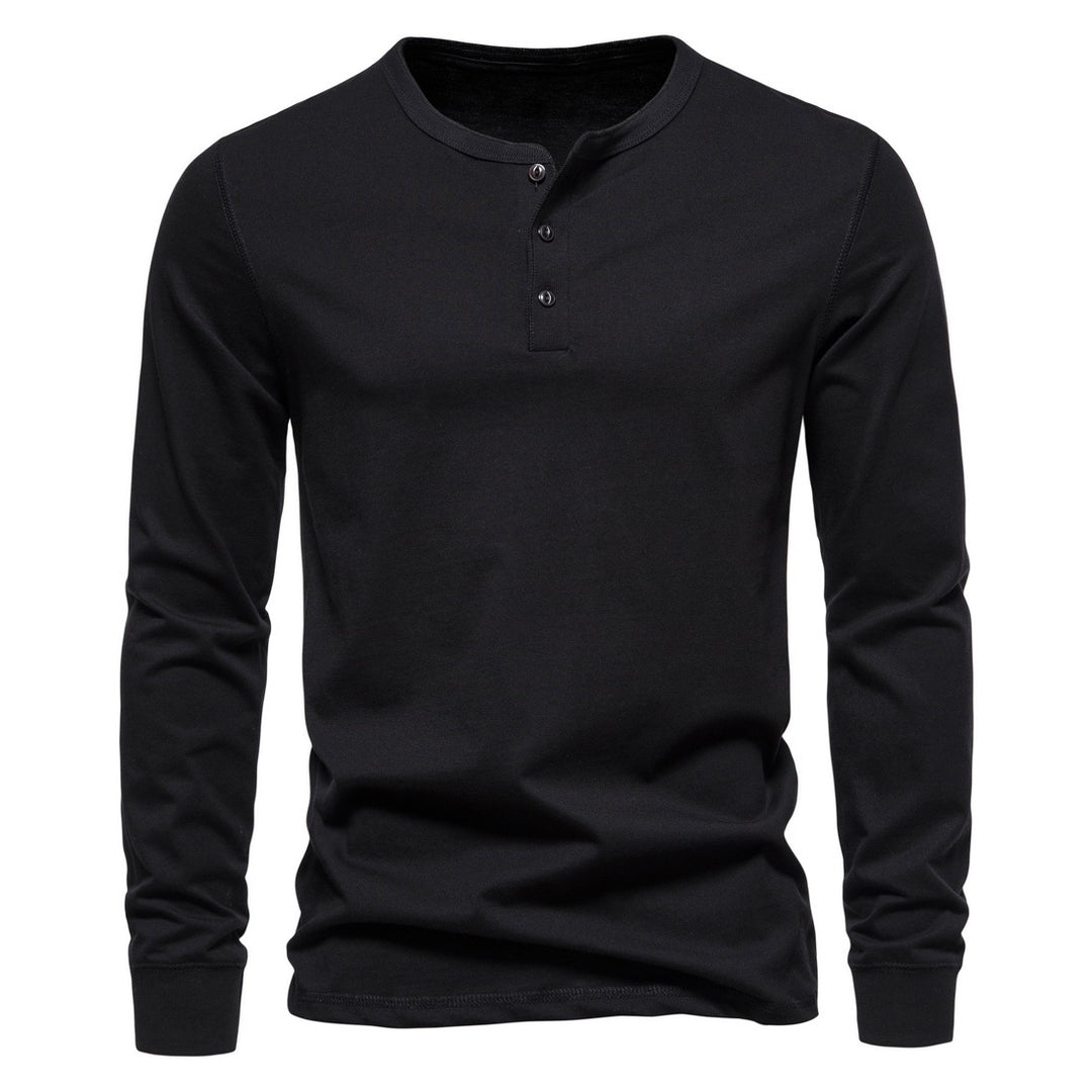 Herren Langarm-Henley-Shirt mit Knopfleiste und hohem Tragekomfort R&B