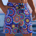 Herren Badeshorts mit animalischem Muster und elastischem Bund