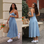 Damen Maxikleid mit zarter Korsett-Details R&B