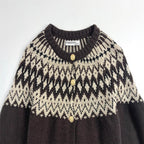 Damen Strickjacke mit traditionellem Norwegermuster R&B