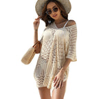 Damen luftiger Strickstrandüberwurf R&B