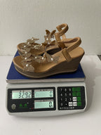 Damen Wedge-Sandalen mit floralem Dekor und dezentem Glitzerelement R&B