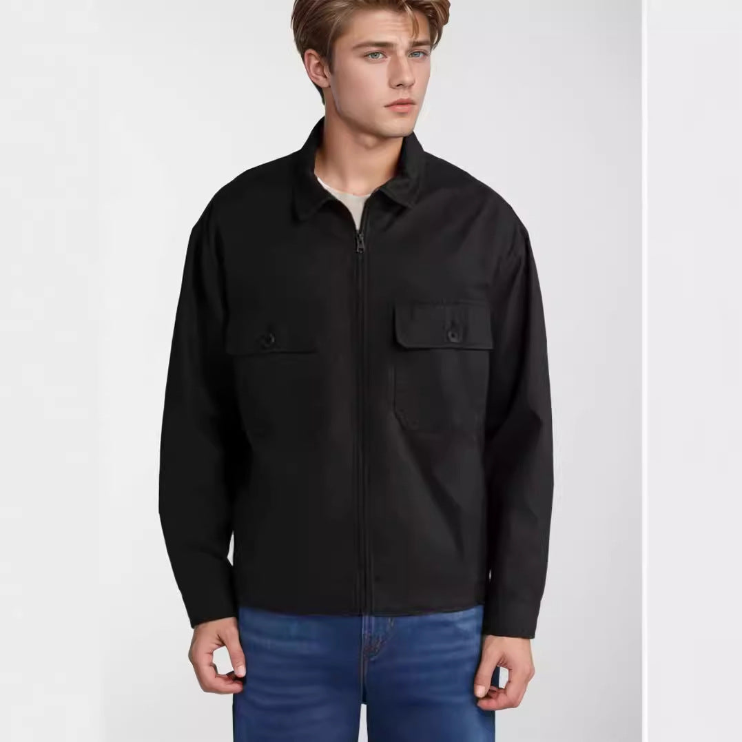 Herren lässige Übergangsjacke mit praktischen klappbaren Taschen R&B