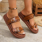 Damen modische Riemensandalen mit verstellbarem Schnallen-Design R&B
