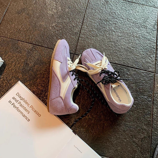 Damen sportliche Sneaker mit atmungsaktivem Obermaterial und modischem Schnürsystem R&B