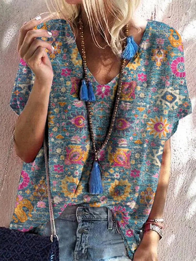 Damen Blütenmuster Sommerbluse R&B