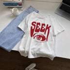 Damen T-Shirt mit auffälligem Grafikdruck R&B