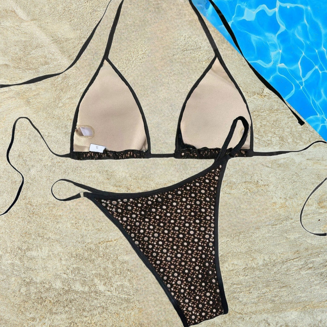 Damen Triangel-Bikini-Set mit raffinierten Details R&B