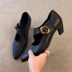 Damen elegante Mary Jane Schuhe mit modischem Schnallenverschluss R&B