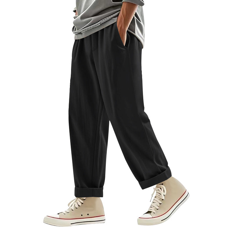 Herren lockere Chino-Hosen mit seitlichen Taschen und elastischem Bund R&B