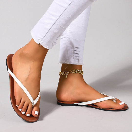 Damen Trendige Zehentrenner-Sandalen mit verstellbarem Riemendesign R&B