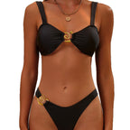 Damen Chic und Eleganter Bikini mit goldener Schnalle R&B