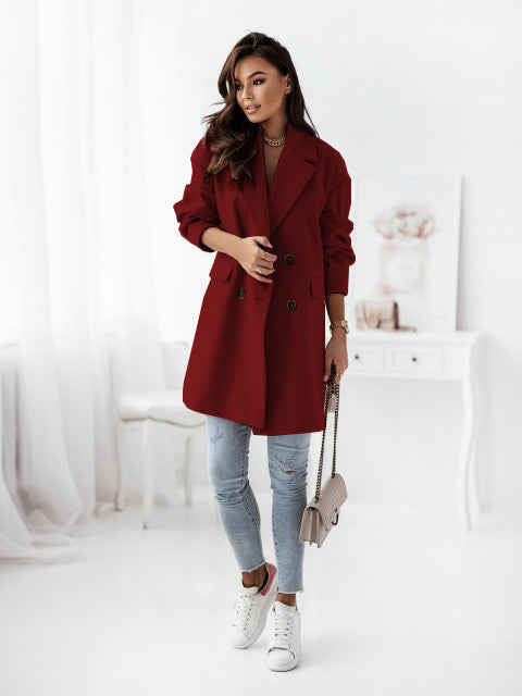 Damen klassischer Oversized-Blazer mit elegantem Revers R&B