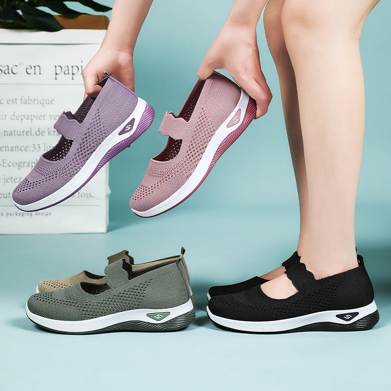 Damen Atmungsaktive Slip-On Sportschuhe mit elastischem Riemen R&B