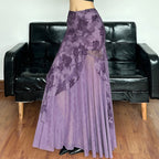 Damen eleganter asymmetrischer Maxirock mit floralen Verzierungen R&B
