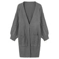 Damen Großer Strickcardigan mit voluminösen Ärmeln und praktischen Taschen R&B