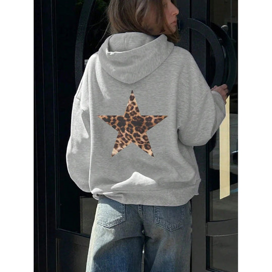 Damen Kapuzenpullover mit glitzerndem Sternmotiv R&B