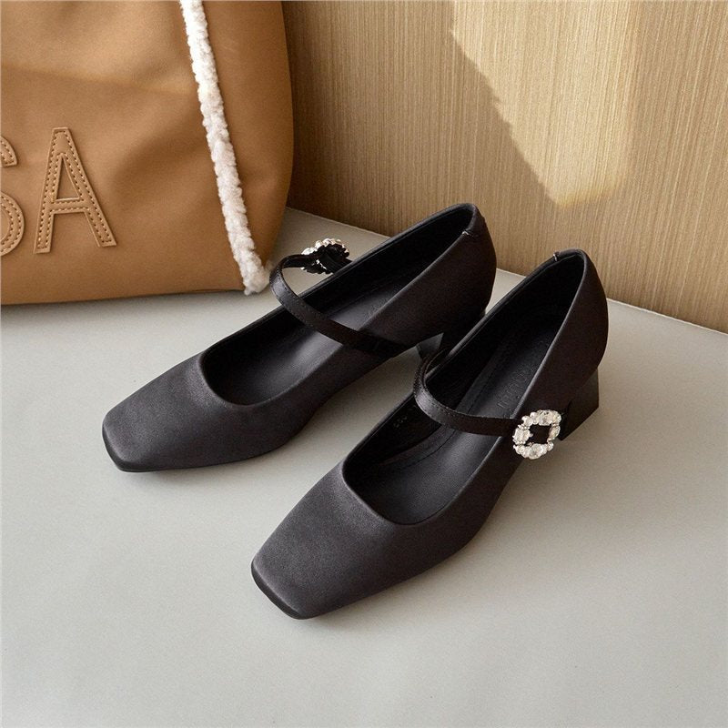 Damen elegante Ballerinas mit Schmuckdetail R&B