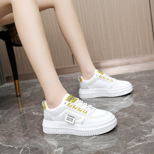 Damen modische Plateau Sneakers mit sportlicher Profilsohle und atmungsaktiver Konstruktion R&B