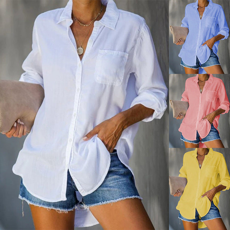 Damen lässige Bluse aus leichtem Stoff R&B