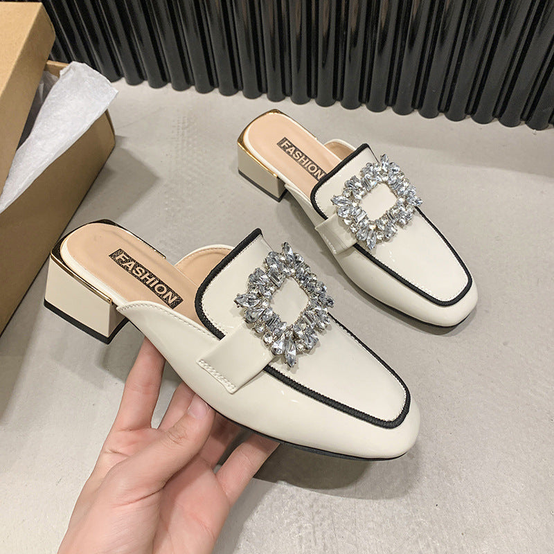 Damen Glamouröse Mules mit funkelndem Bling-Riemen