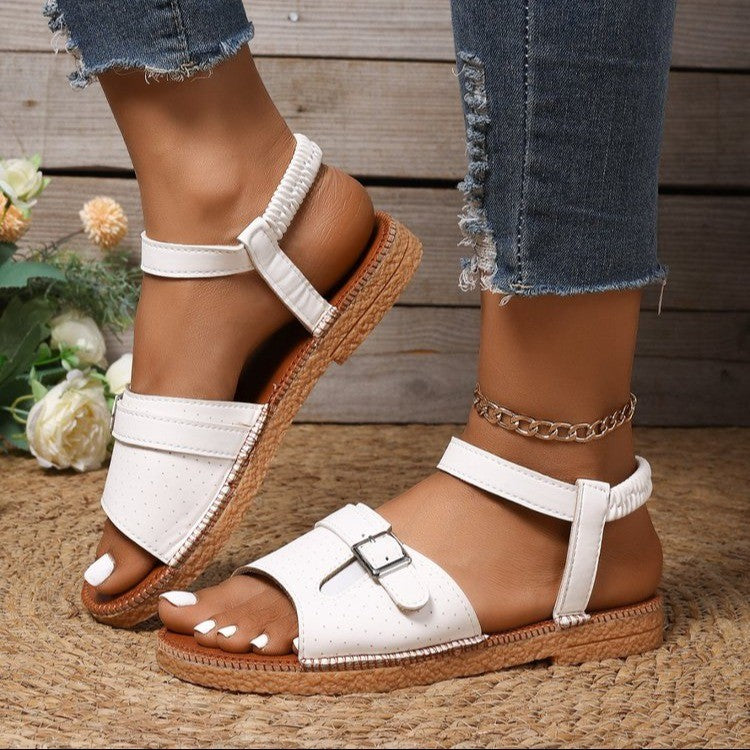 Damen bequeme und stilvolle Riemchen-Sandalen mit verstellbarem Riemen R&B