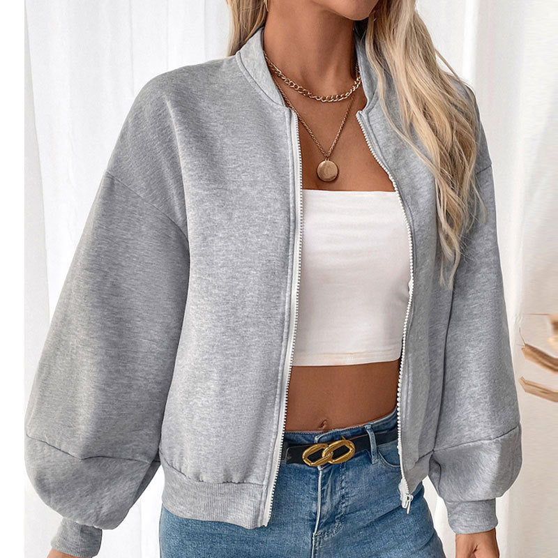 Damen lässige Sweatjacke mit voluminösen Ärmeln R&B