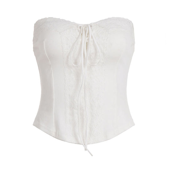 Damen Spitzen-Corsage mit verstellbarem Schnür-Design R&B