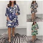 Damen Luftiges Midi-Kleid mit floralen Mustern und durchgehendem Knopfverschluss R&B