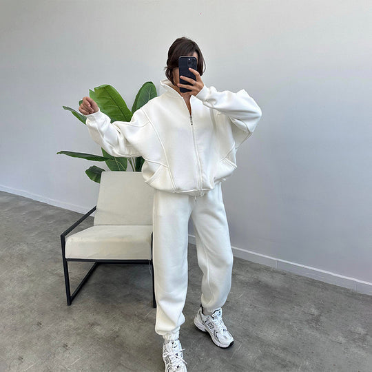 Damen lässiger Zweiteiler mit oversized Hoodie und Jogginghose R&B