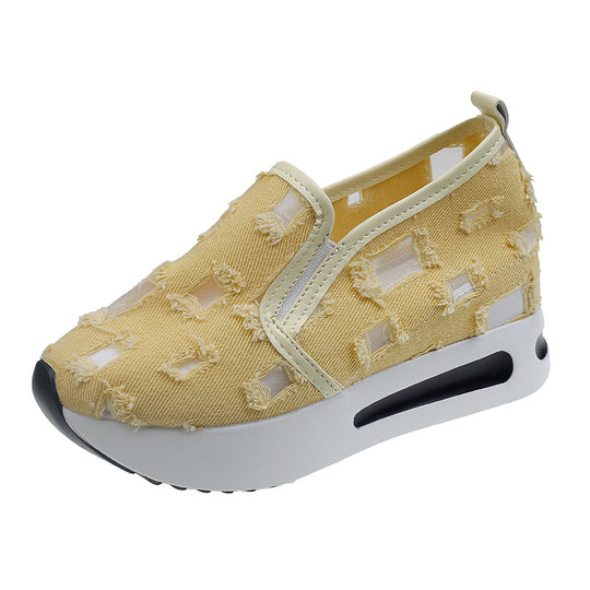 Damen Wedge-Sneaker mit modischem Cut-Out-Design und komfortabler Innensohle R&B
