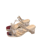 Damen Elegante und funkelnde Sandalen mit Blockabsatz EB