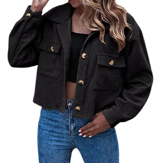 Damen modische Jacke mit aufgesetzten Taschen R&B